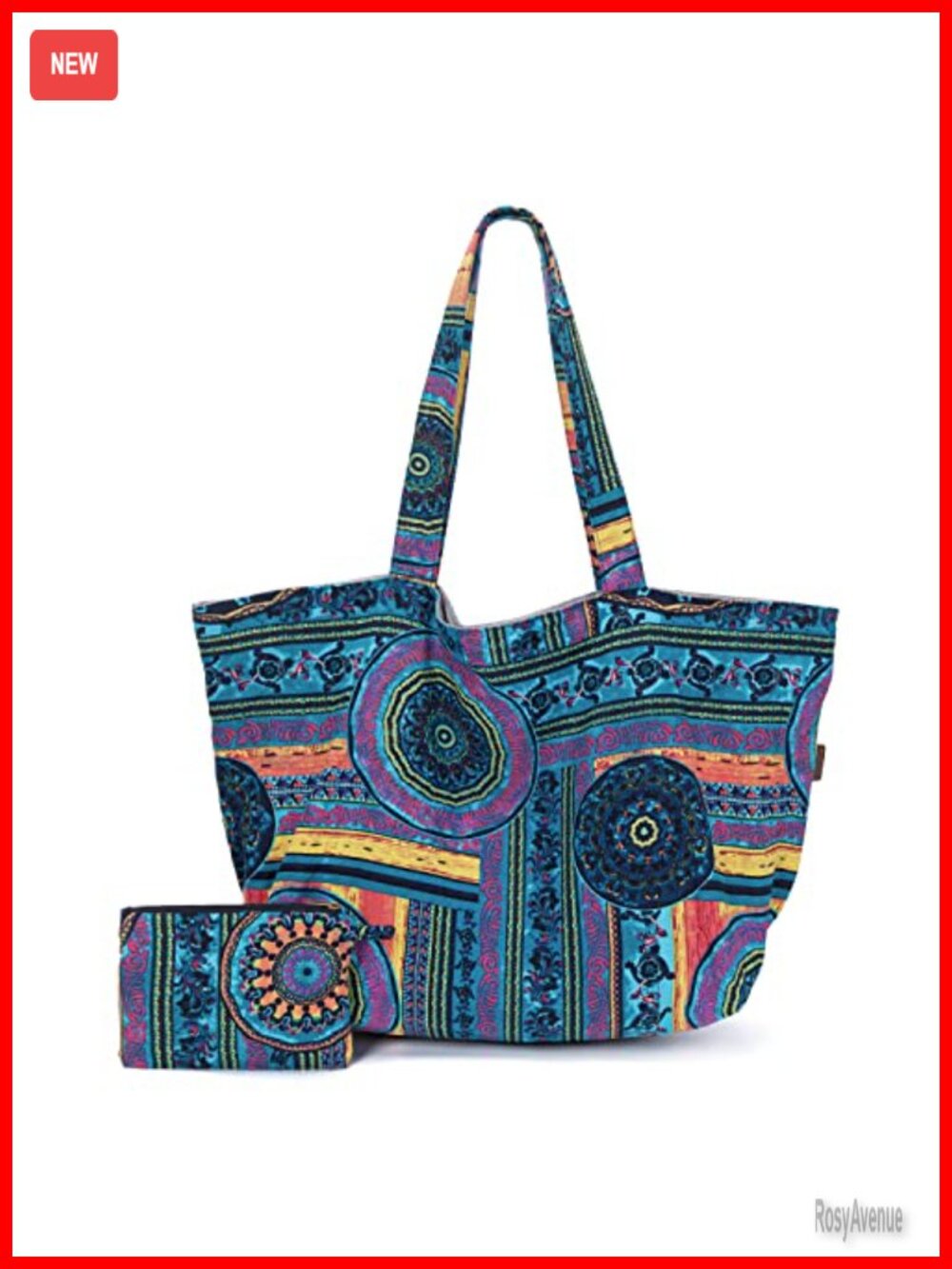 Canvas Tote Bag Large Capacity Bohemian Shoulder Bag Portable Handbag